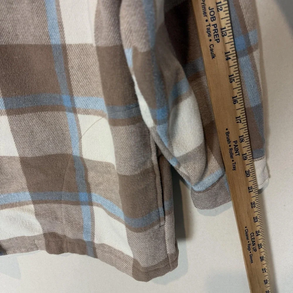 HFX Jacket Mens Medium‎ Brown Plaid Flannel Snap Front Pockets Outdoor Casual